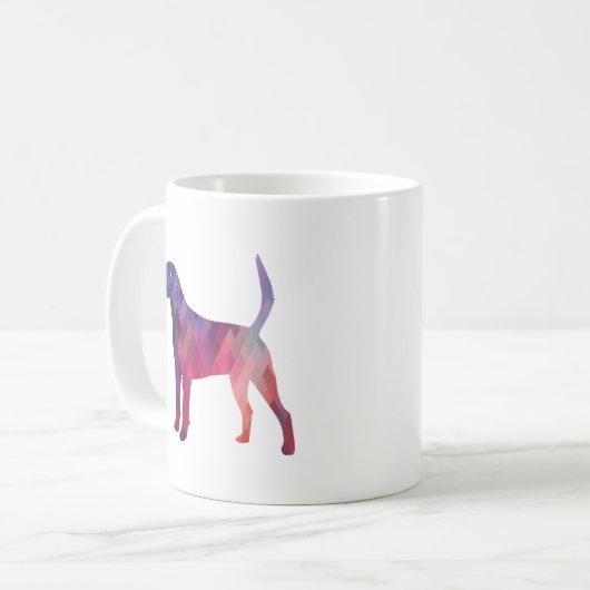 Harrier Hound Dog Geometric Pattern Silhouette Koffiemok (Voorkant links)