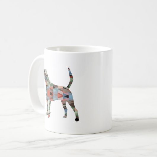 Harrier Hound Dog Geometric Pattern Silhouette Koffiemok (Voorkant links)