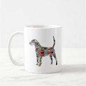 Harrier Hound Dog Geometric Pattern Silhouette Koffiemok (Links)