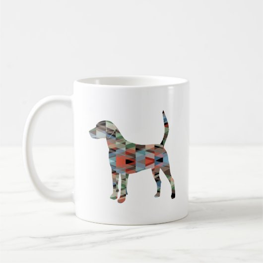 Harrier Hound Dog Geometric Pattern Silhouette Koffiemok (Links)