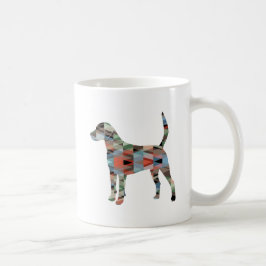 Harrier Hound Dog Geometric Pattern Silhouette Koffiemok