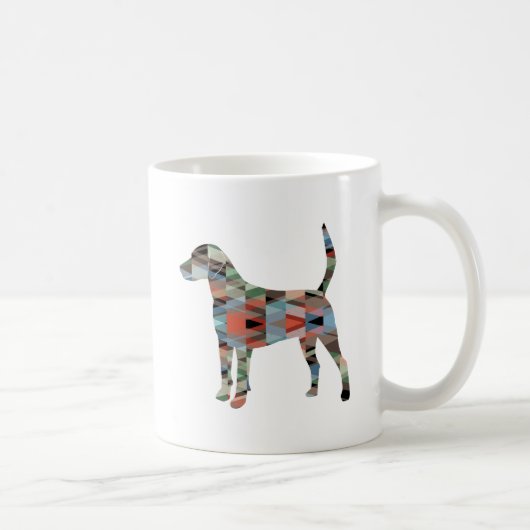 Harrier Hound Dog Geometric Pattern Silhouette Koffiemok (Rechts)