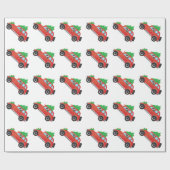 Harrier of Beagle Driving car met boom bovenaan Cadeaupapier (Vlak)