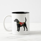 Harrier of Beagle Hondenras Boho Silhouette Tweekleurige Koffiemok (Links)