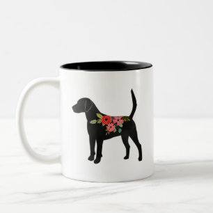 Harrier of Beagle Hondenras Boho Silhouette Tweekleurige Koffiemok