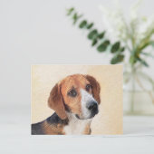 Harrier Painting - Cute Original Dog Art Briefkaart (Staand voorkant)