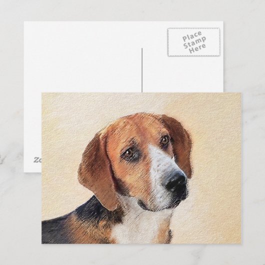 Harrier Painting - Cute Original Dog Art Briefkaart (Voorkant / Achterkant)