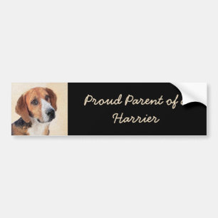 Harrier Painting - Cute Original Dog Art Bumpersticker