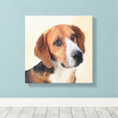 Harrier Painting - Cute Original Dog Art Canvas Afdruk (Insitu (Houten vloer))