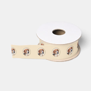Harrier Painting - Cute Original Dog Art Grosgrain Lint