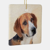 Harrier Painting - Cute Original Dog Art Keramisch Ornament (Rechts)