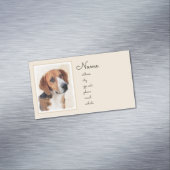 Harrier Painting - Cute Original Dog Art Magnetisch Visitekaartje (Voorbeeld)