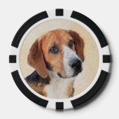 Harrier Painting - Cute Original Dog Art Poker Chips (Voorkant)