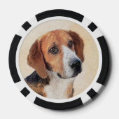 Harrier Painting - Cute Original Dog Art Poker Chips (Achterkant)