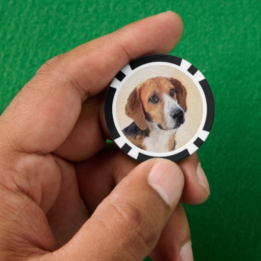 Harrier Painting - Cute Original Dog Art Poker Chips (Hand)