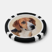 Harrier Painting - Cute Original Dog Art Poker Chips (Enkel)