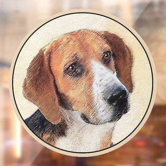 Harrier Painting - Cute Original Dog Art Raamsticker (Vel 2)