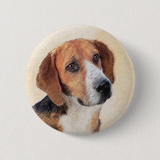 Harrier Painting - Cute Original Dog Art Ronde Button 5,7 Cm (Voorkant)
