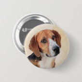 Harrier Painting - Cute Original Dog Art Ronde Button 5,7 Cm (Voorkant /achterkant)