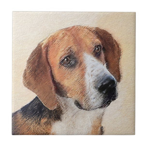 Harrier Painting - Cute Original Dog Art Tegeltje