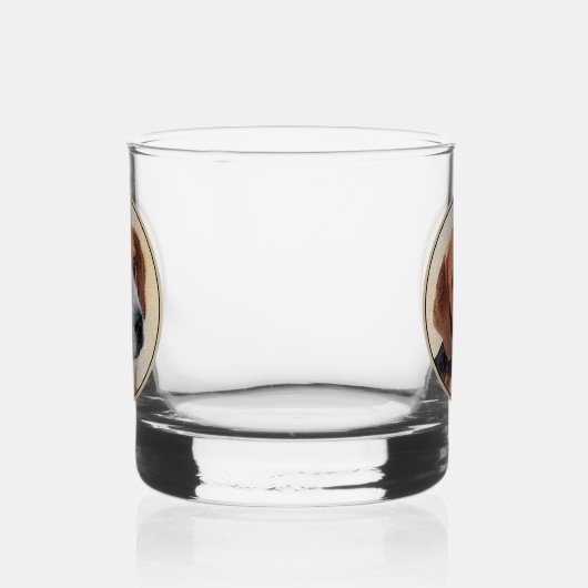Harrier Painting - Cute Original Dog Art Whisky Glas (Rechts)