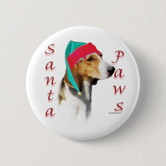 Harrier Santa Paws Ronde Button 5,7 Cm (Voorkant)