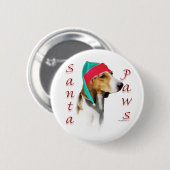 Harrier Santa Paws Ronde Button 5,7 Cm (Voorkant /achterkant)
