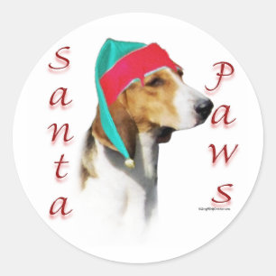 Harrier Santa Paws Ronde Sticker