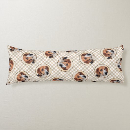 Harrier Schilderen Tri-Color Schattigee Originele  Lichaamskussen (Voorkant)