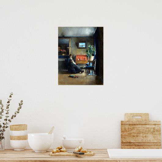 Harriet Backer Blue Interior Poster (Keuken)