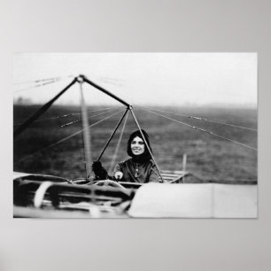 Harriet Quimby in haar Bleriot Monoplane Poster