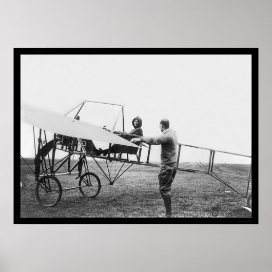 Harriet Quimby in Her Airplane 1911 Poster (Voorkant)