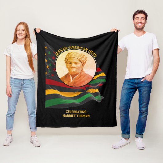 HARRIET TUBMAN African American Hero BLACK HISTORY Fleece Deken (In situ)
