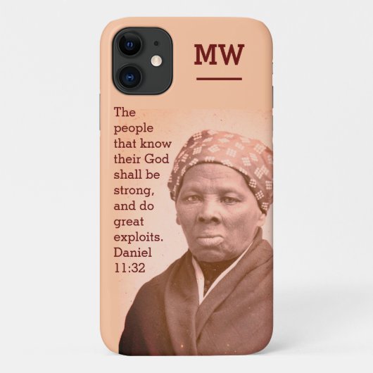 HARRIET TUBMAN Bible Verse MONOGRAM Peach Case-Mate iPhone Case (Achterkant)