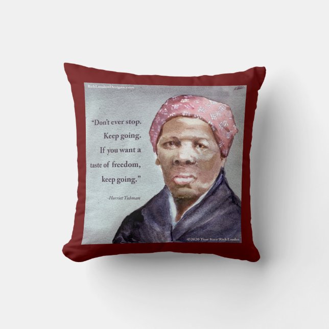 Harriet Tubman & citaat Kussen (Voorkant)