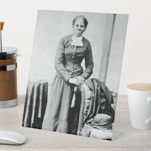 Harriet Tubman Dirigent Ondergrondse Spoorweg Reclamebord Met Voetstuk