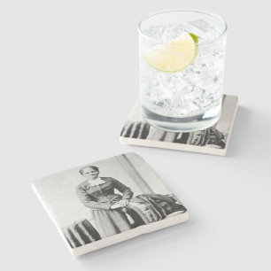 Harriet Tubman Dirigent Ondergrondse Spoorweg Stenen Onderzetter