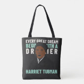 Harriet Tubman Dream Inspirerend Canvas tas (Achterkant)