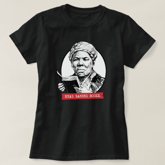 Harriet Tubman leest verboden boeken T-shirt (Design voorkant)
