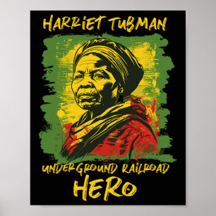Harriet Tubman Ondergrondse Spoorweg Held Zwarte G Poster