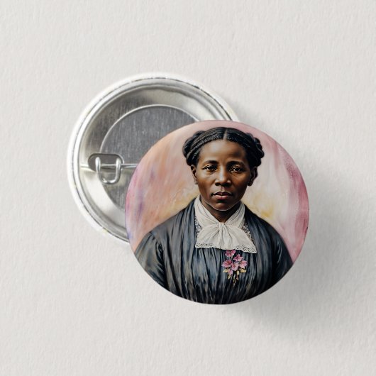 Harriet Tubman Origineel Portret Ronde Button 3,2 Cm (Voorkant /achterkant)