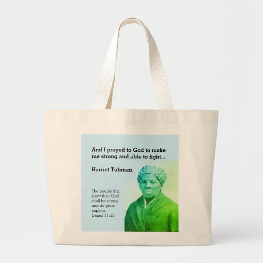 HARRIET TUBMAN Quote Custom Scripting BLUE Grote Tote Bag (Voorkant)