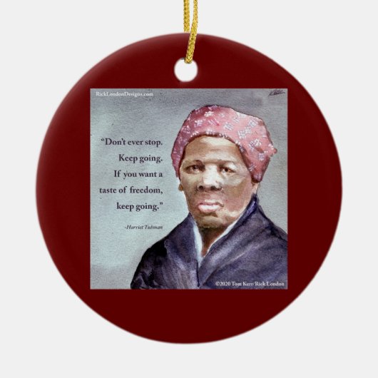 Harriet Tubman & Quote Keramisch Ornament (Voorkant)