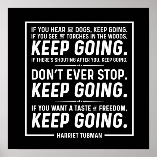 Harriet Tubman Quote Poster (Voorkant)