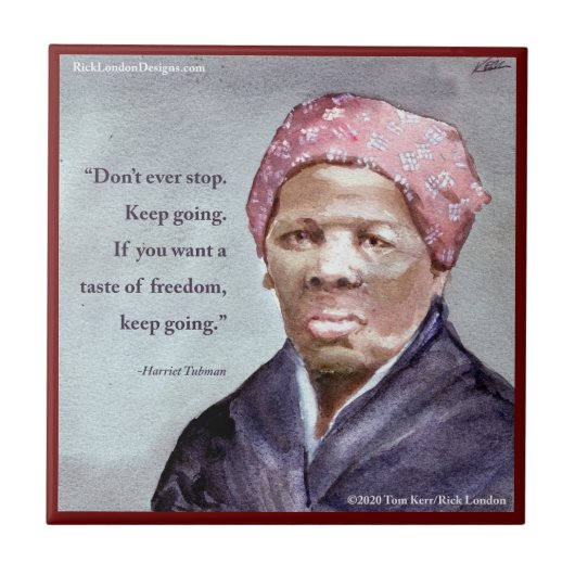 Harriet Tubman & Quote Tegeltje (Voorkant)