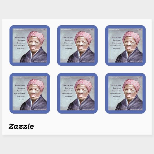Harriet Tubman & Quote Vierkante Sticker (Vel)
