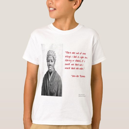 Harriet Tubman "Vrijheid of Dood" citaat cadeaus T-shirt (Voorkant)