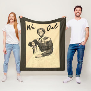  Harriet Tubman - We Out - Zwarte Geschiedenis Fleece Deken