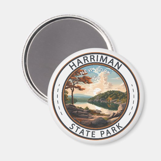 Harriman State Park New York Badge Magneet (Voorkant / Achterkant)