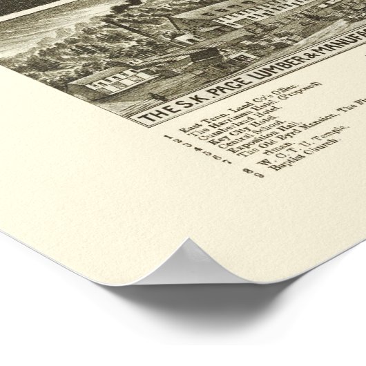 Harriman, TN Panoramic Map - 1892 Poster (Hoek)